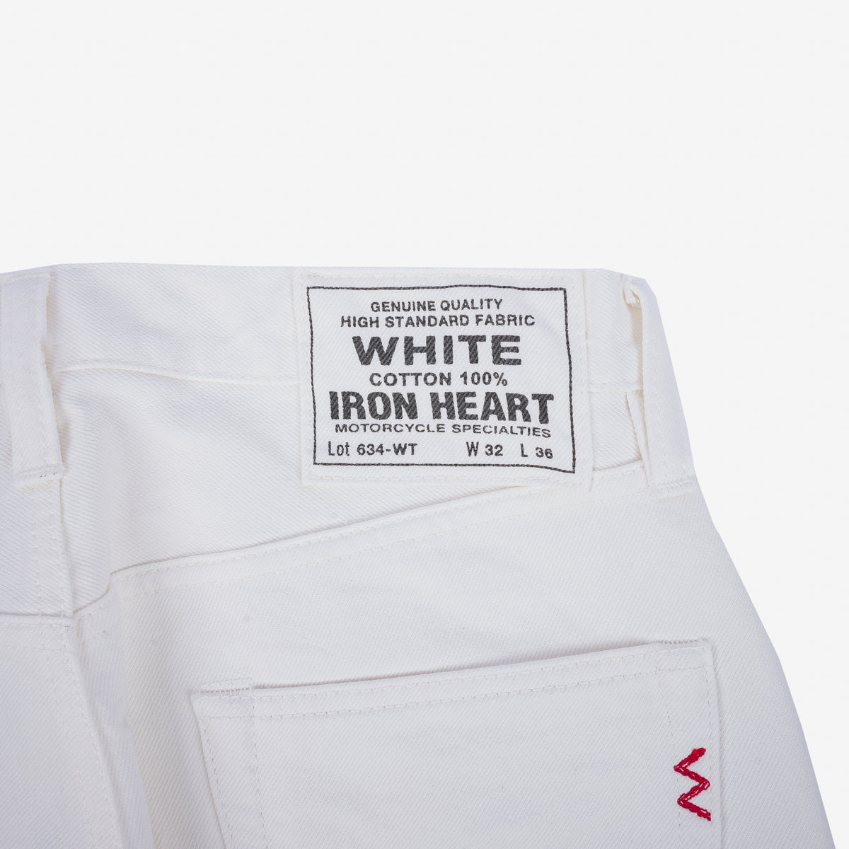 IH-634-WT - 13.5oz Cotton Twill Straight Cut Jeans - White