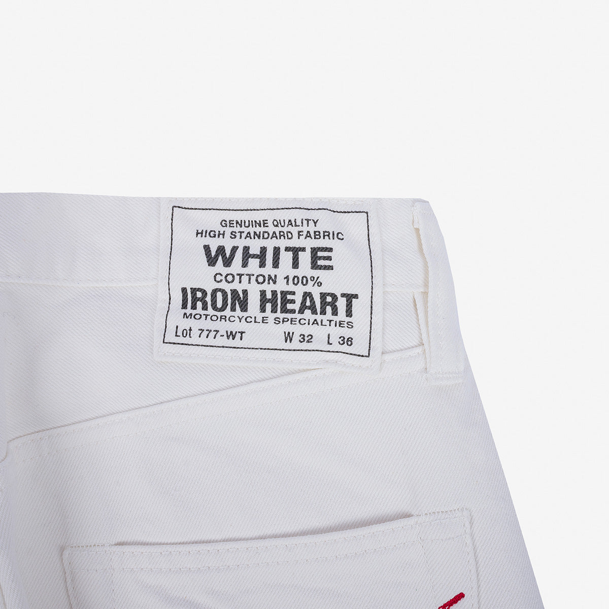 IH-777-WT - 13.5oz Cotton Twill Slim Tapered Cut Jeans - White