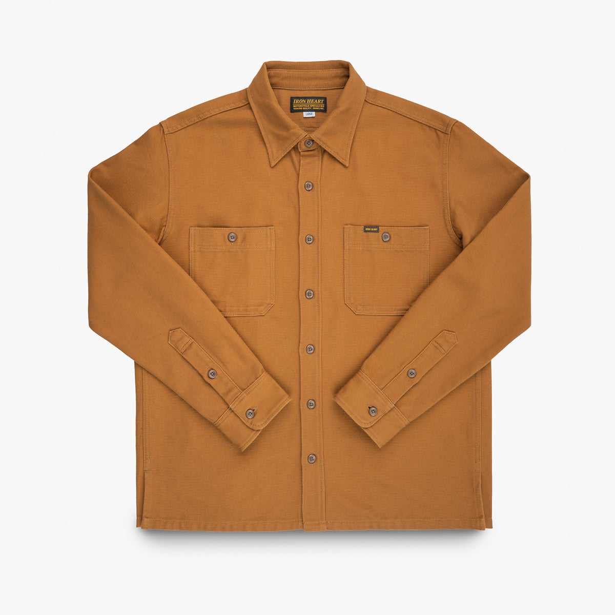 IHSH-423-CAM - 13oz Oxford Cloth Work Overshirt - Camel – IRON