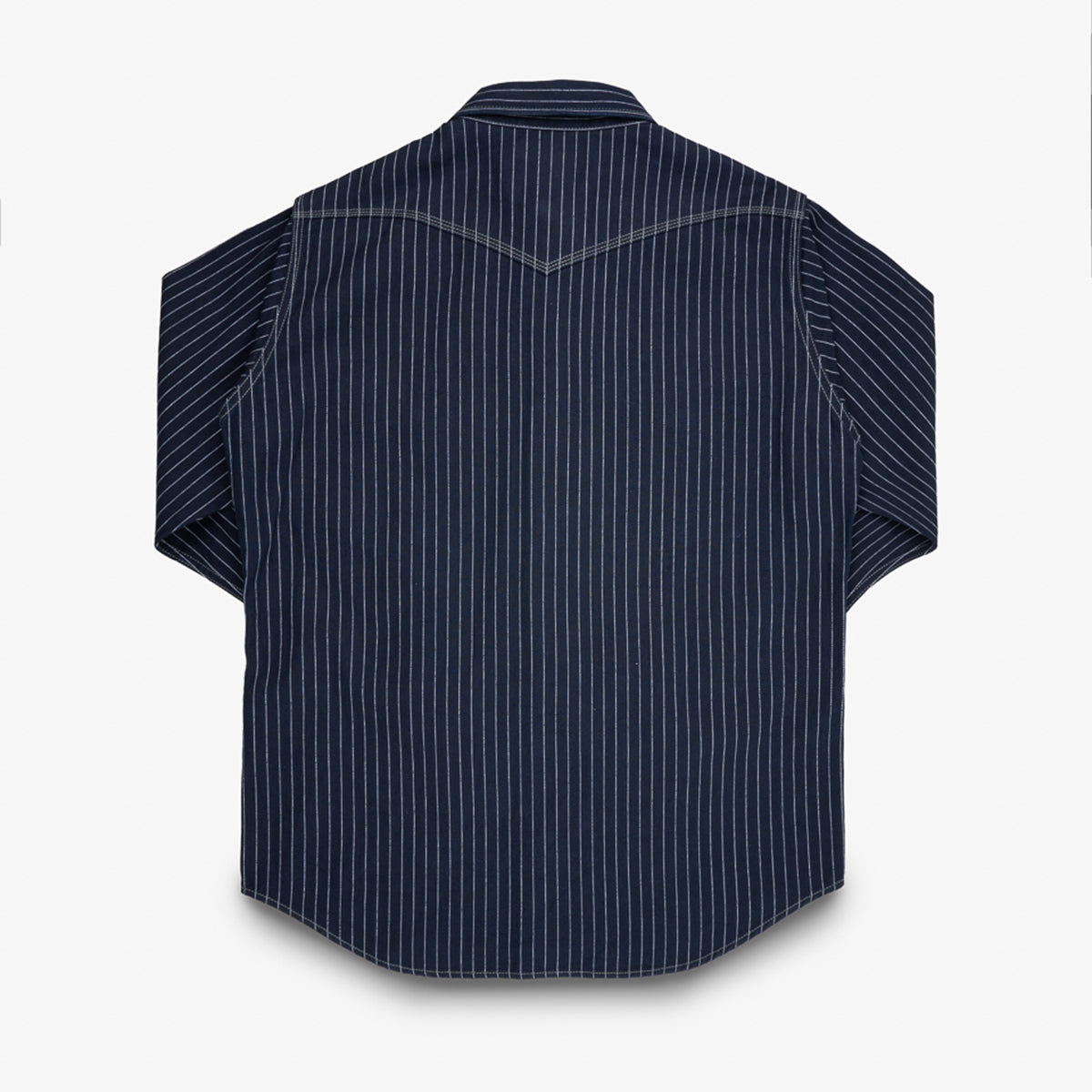 IHSH-424-IND - 8.5oz Herringbone Stripe Western Shirt - Indigo