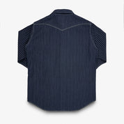 IHSH-424-IND - 8.5oz Herringbone Stripe Western Shirt - Indigo