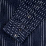 IHSH-424-IND - 8.5oz Herringbone Stripe Western Shirt - Indigo