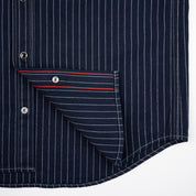 IHSH-424-IND - 8.5oz Herringbone Stripe Western Shirt - Indigo