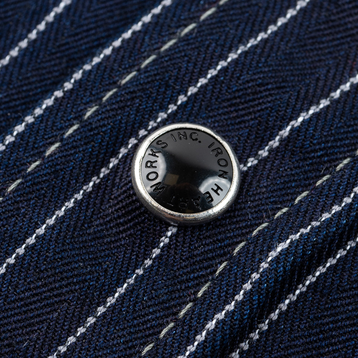 IHSH-424-IND - 8.5oz Herringbone Stripe Western Shirt - Indigo