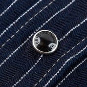 IHSH-424-IND - 8.5oz Herringbone Stripe Western Shirt - Indigo