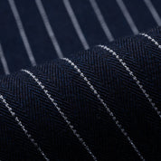 IHSH-424-IND - 8.5oz Herringbone Stripe Western Shirt - Indigo