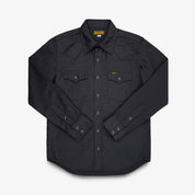 IHSH-426-BLK - 12oz Military Moleskin Western Shirt - Black