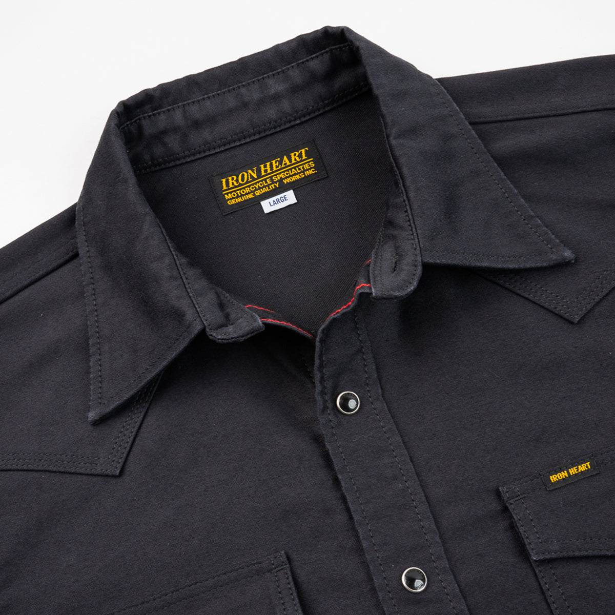 IHSH-426-BLK - 12oz Military Moleskin Western Shirt - Black
