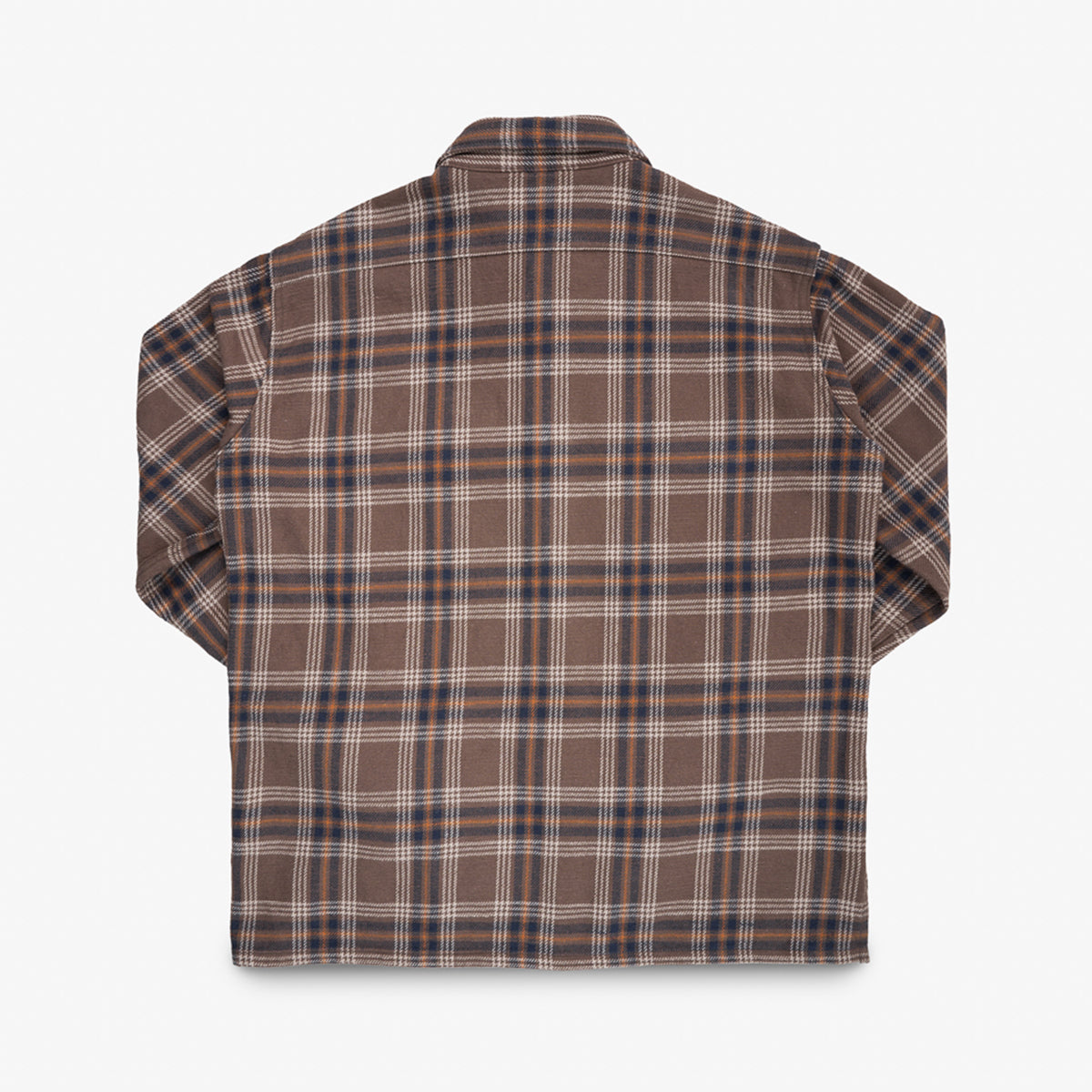 IHSH-430-BRN - FW25 - Slubby Heavy Flannel Check Work Overshirt - Brown