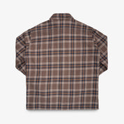 IHSH-430-BRN - FW25 - Slubby Heavy Flannel Check Work Overshirt - Brown