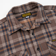 IHSH-430-BRN - FW25 - Slubby Heavy Flannel Check Work Overshirt - Brown