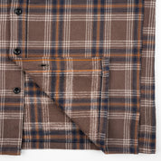 IHSH-430-BRN - FW25 - Slubby Heavy Flannel Check Work Overshirt - Brown