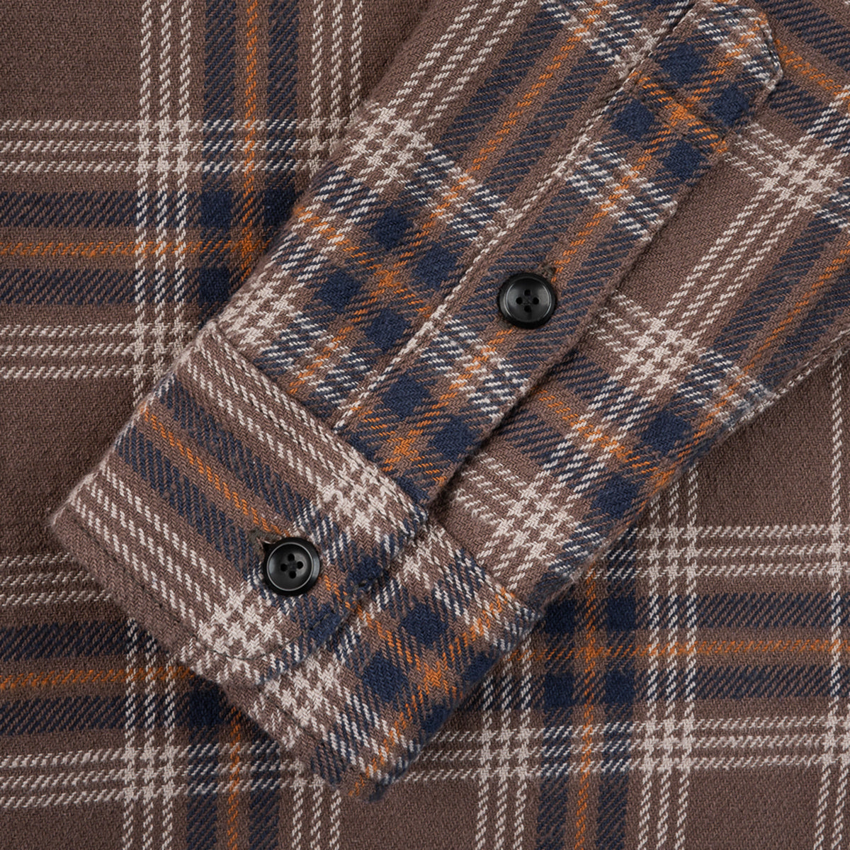 IHSH-430-BRN - FW25 - Slubby Heavy Flannel Check Work Overshirt - Brown