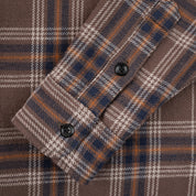 IHSH-430-BRN - FW25 - Slubby Heavy Flannel Check Work Overshirt - Brown