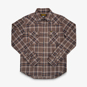 IHSH-431-BRN - FW25 - Slubby Heavy Flannel Check Western Shirt - Brown