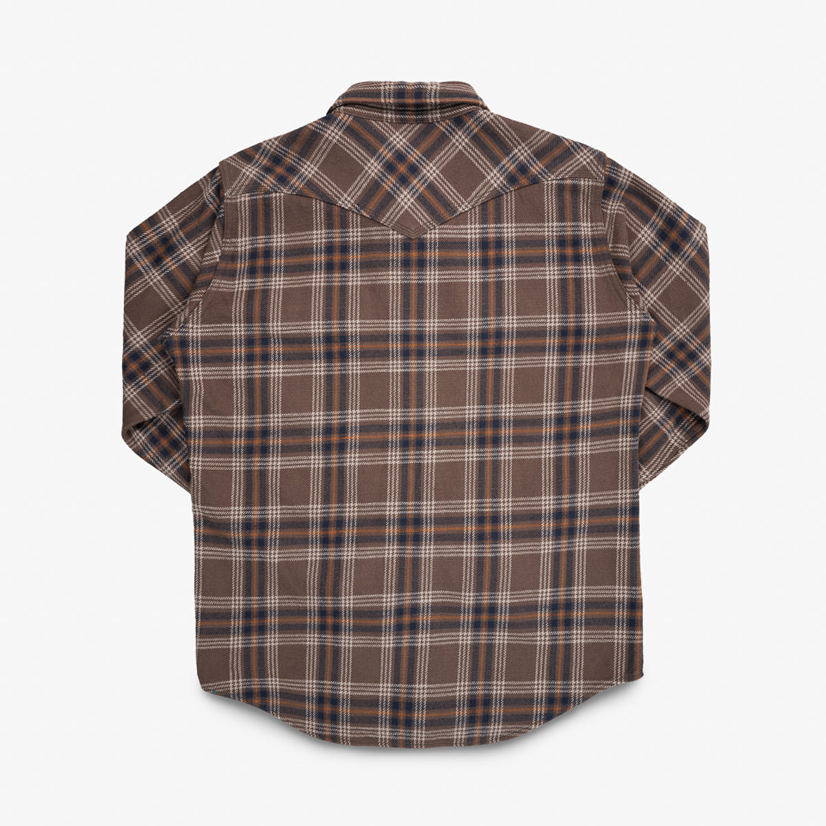 IHSH-431-BRN - FW25 - Slubby Heavy Flannel Check Western Shirt - Brown