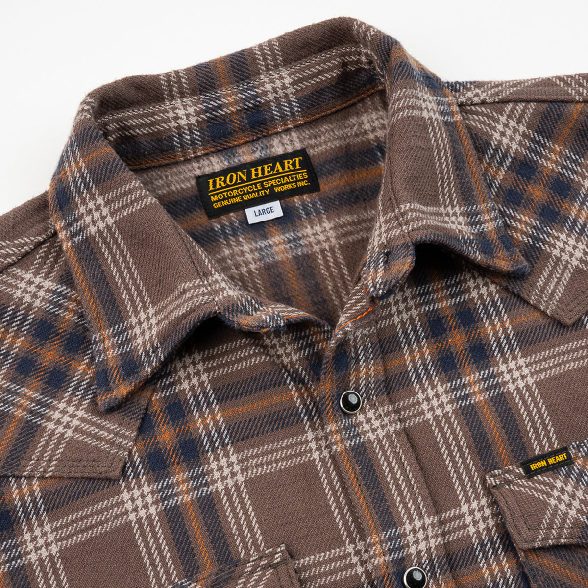IHSH-431-BRN - FW25 - Slubby Heavy Flannel Check Western Shirt - Brown