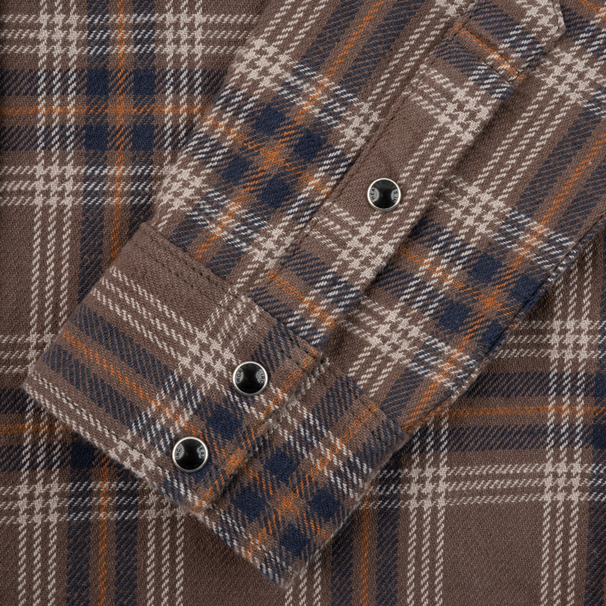 IHSH-431-BRN - FW25 - Slubby Heavy Flannel Check Western Shirt - Brown