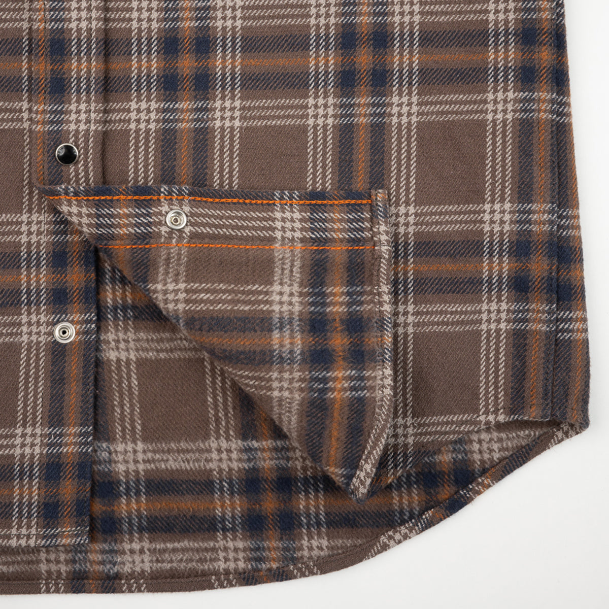 IHSH-431-BRN - FW25 - Slubby Heavy Flannel Check Western Shirt - Brown