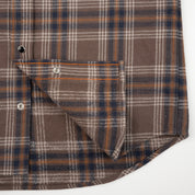 IHSH-431-BRN - FW25 - Slubby Heavy Flannel Check Western Shirt - Brown