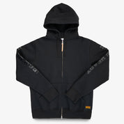 IHSW-80L-BLK - Printed 14oz Ultra Heavyweight Loopwheel Cotton Zippered Hoodie - Black