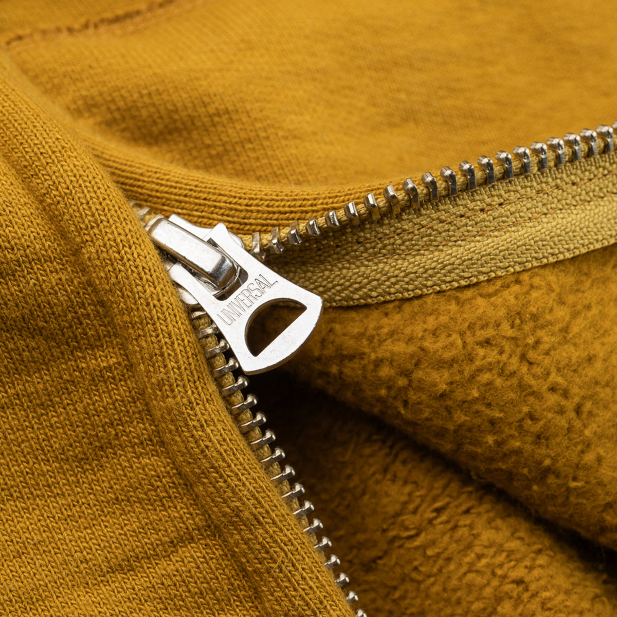 IHSW-81L-MUS-NP - 14oz Ultra Heavyweight Loopwheel Cotton Zippered Hoodie - Mustard