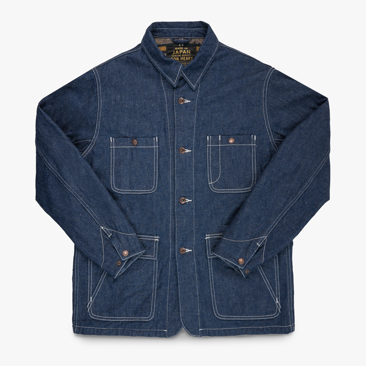 IHJ-149-IND - 10oz Selvedge Denim Blanket Lined Chore Jacket - Indigo