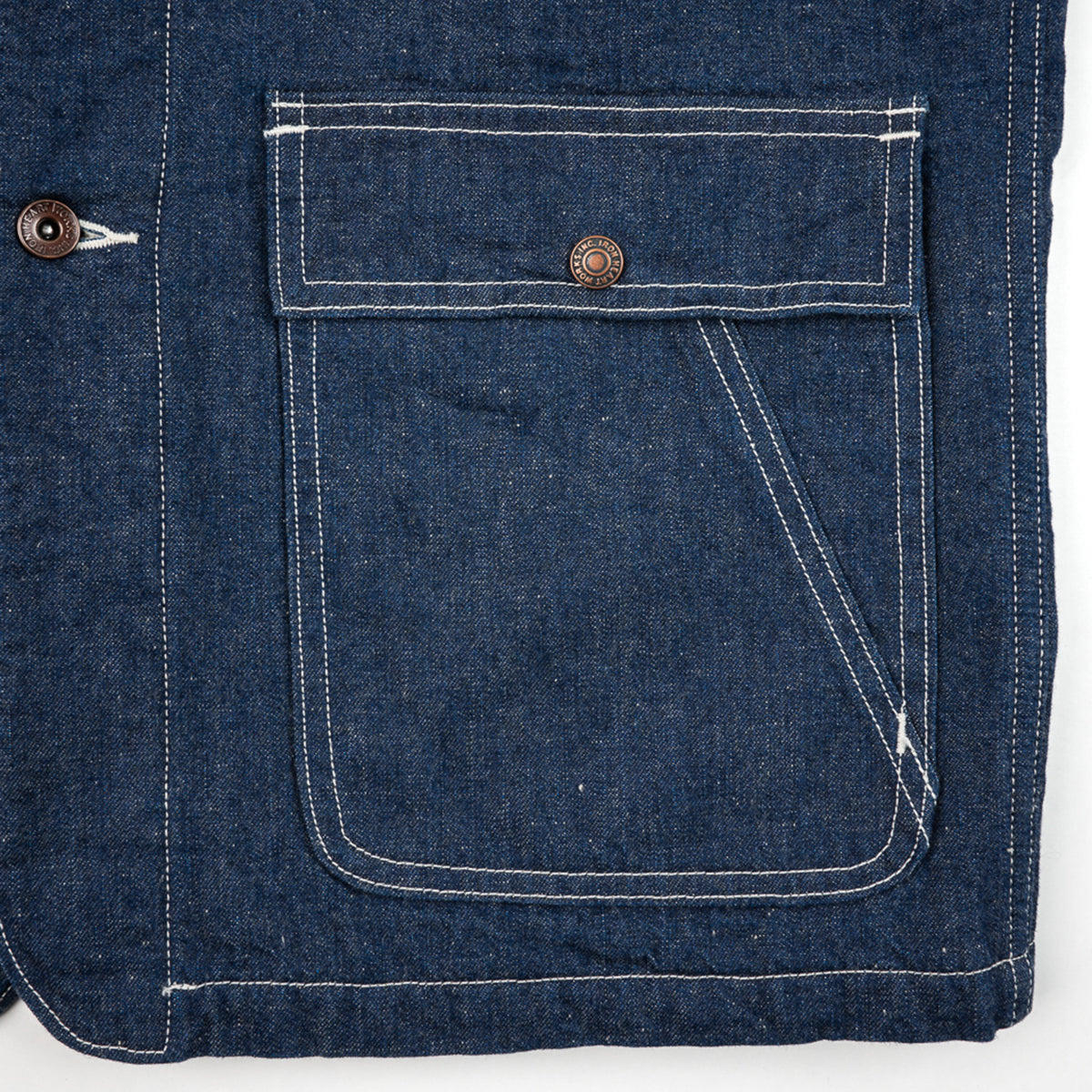 IHJ-149-IND - 10oz Selvedge Denim Blanket Lined Chore Jacket - Indigo