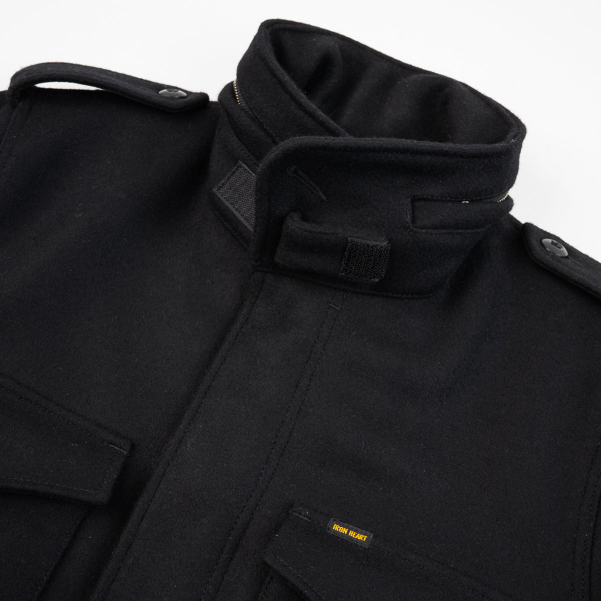 IHM-49-BLK- FW25 - 21oz Melton Wool M65 Field Jacket - Black