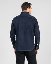 IHSH-326-IND - 12oz Selvedge Indigo Denim Work Shirt with Snaps - Indigo