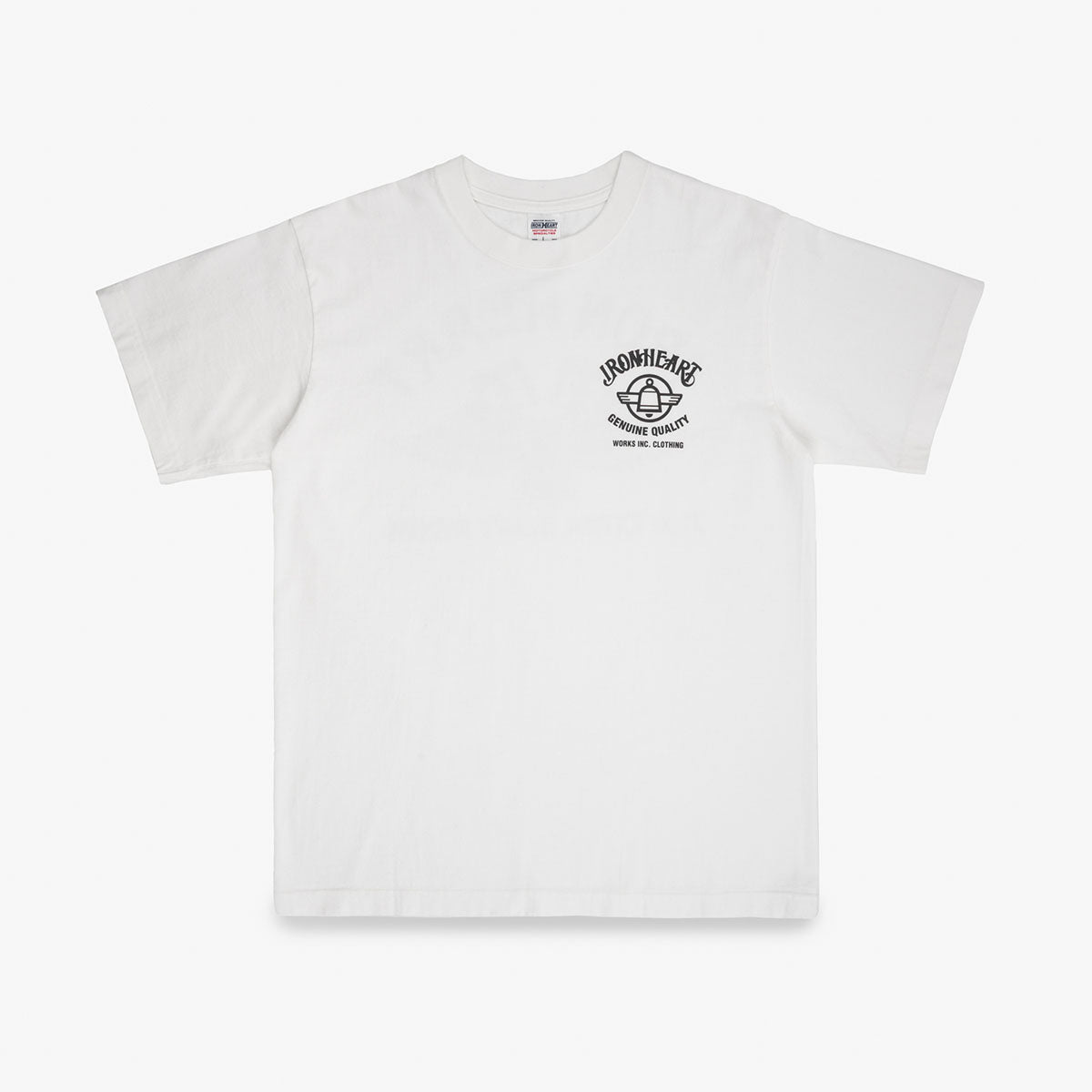 IHT-2502-WHT - 7.5oz Printed Loopwheel Crew Neck T-Shirt - White