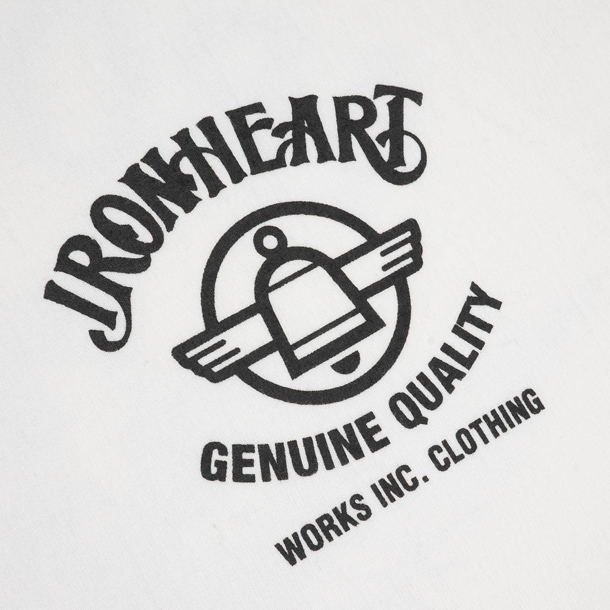 IHT-2502-WHT - 7.5oz Printed Loopwheel Crew Neck T-Shirt - White
