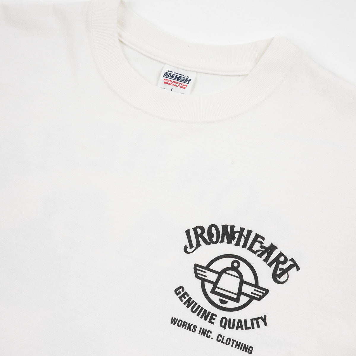IHT-2502-WHT - 7.5oz Printed Loopwheel Crew Neck T-Shirt - White
