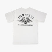 IHT-2502-WHT - 7.5oz Printed Loopwheel Crew Neck T-Shirt - White
