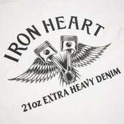 IHT-2502-WHT - 7.5oz Printed Loopwheel Crew Neck T-Shirt - White
