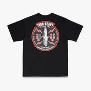 IHT-2503-BLK - 7.5oz Printed Loopwheel Crew Neck T-Shirt - Black