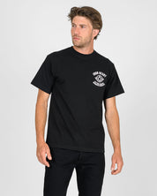 IHT-2503-BLK - 7.5oz Printed Loopwheel Crew Neck T-Shirt - Black