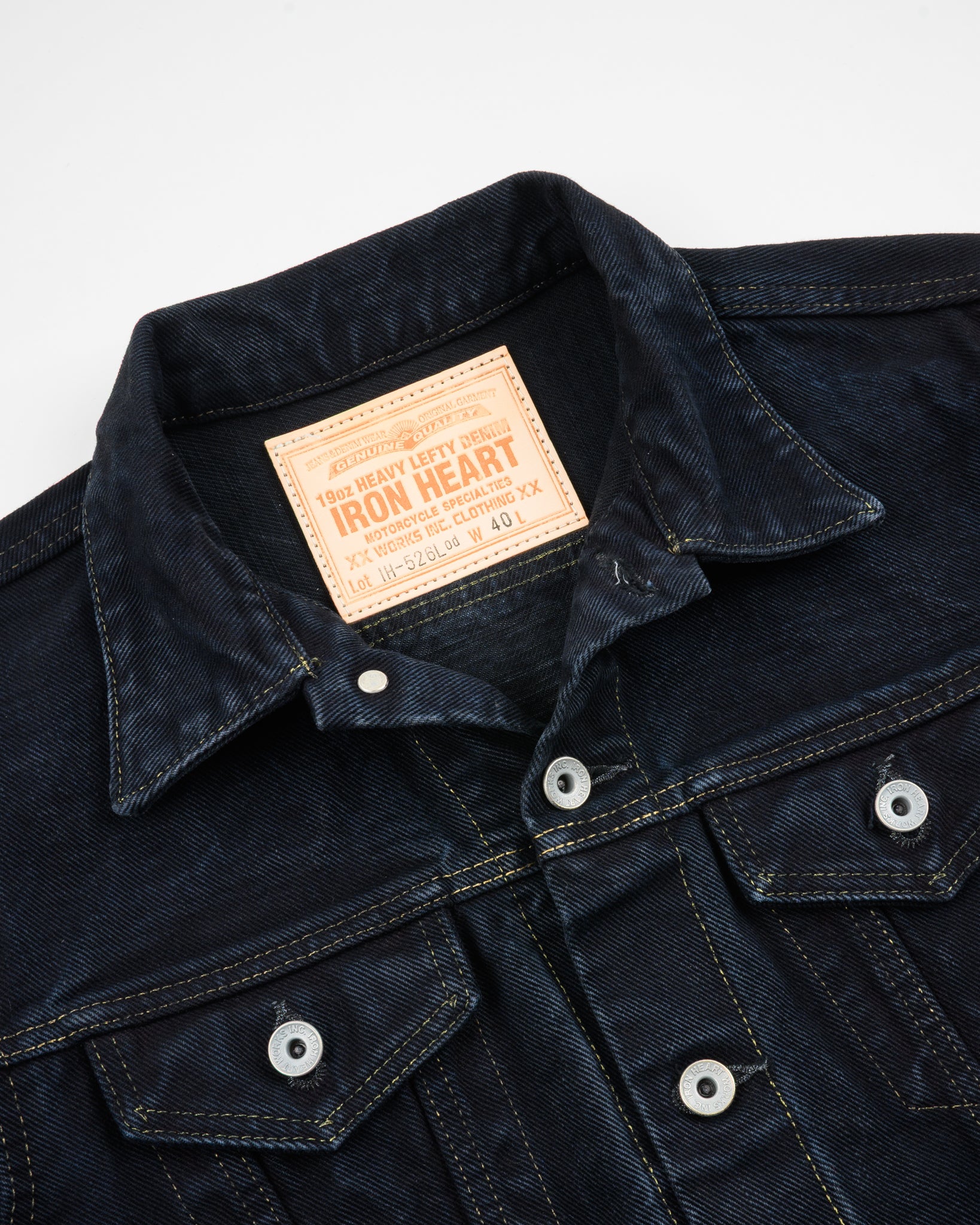 IH-526LOD - 19oz Lefthand Twill Type III Denim Jacket - Black Overdyed