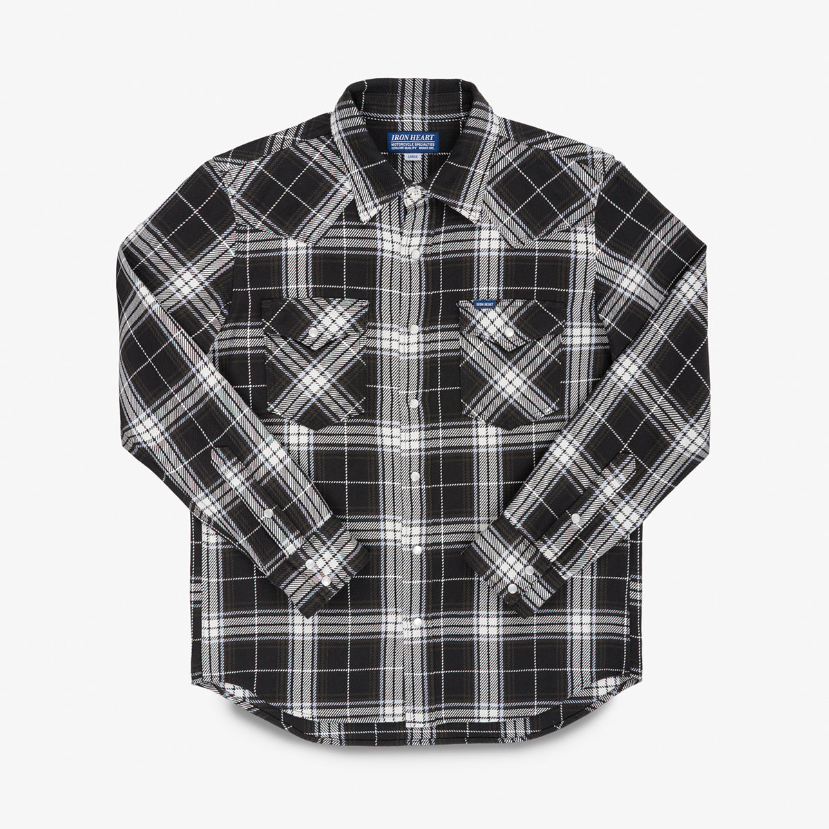 IHSH-439-BLK - SS26 - 9oz Selvedge Flannel Western Shirt - Black IHSH-439-BLK - SS26 - 9oz Selvedge Flannel Western Shirt - Black