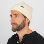 IHG-080-WHT - Wool Ribbed Beanie - White