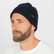 IHG-080-NAV - Wool Ribbed Beanie - Navy