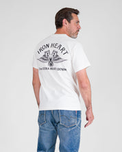 IHT-2502-WHT - 7.5oz Printed Loopwheel Crew Neck T-Shirt - White