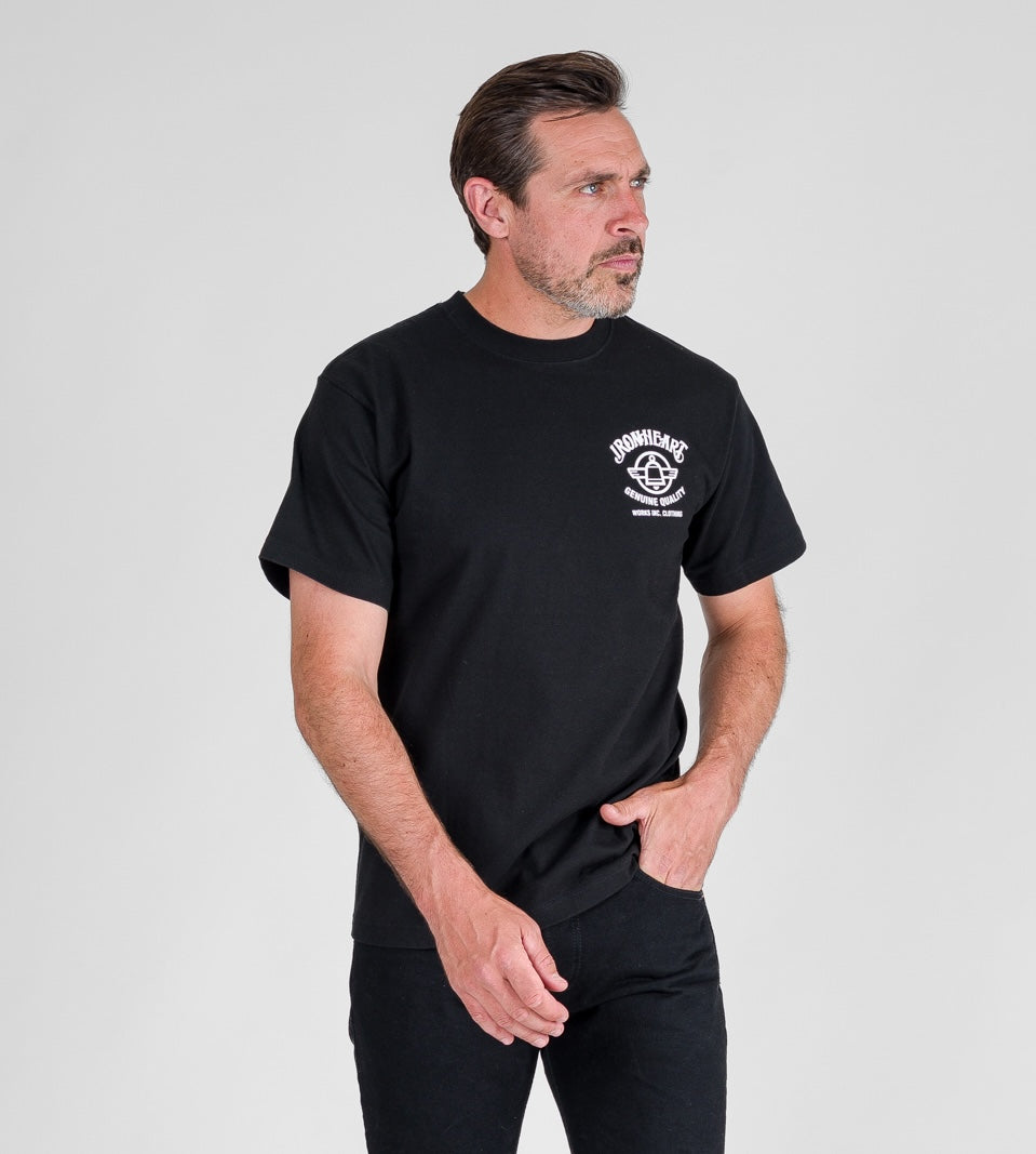 IHT-2502-BLK - 7.5oz Printed Loopwheel Crew Neck T-Shirt - Black