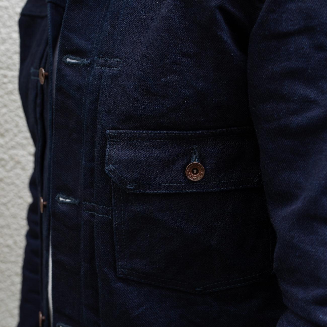 IHJ-140-IG - 19oz Selvedge Denim Type I Jacket - Indigo/Grey
