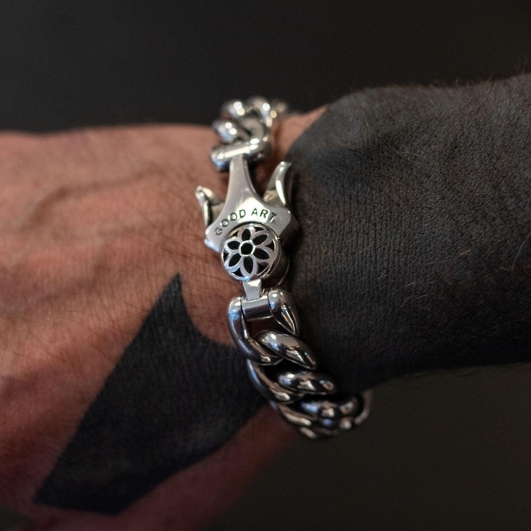 GA-MODEL-10-BRA-A - GOOD ART HLYWD Model 10 Bracelet A - Sterling Silver