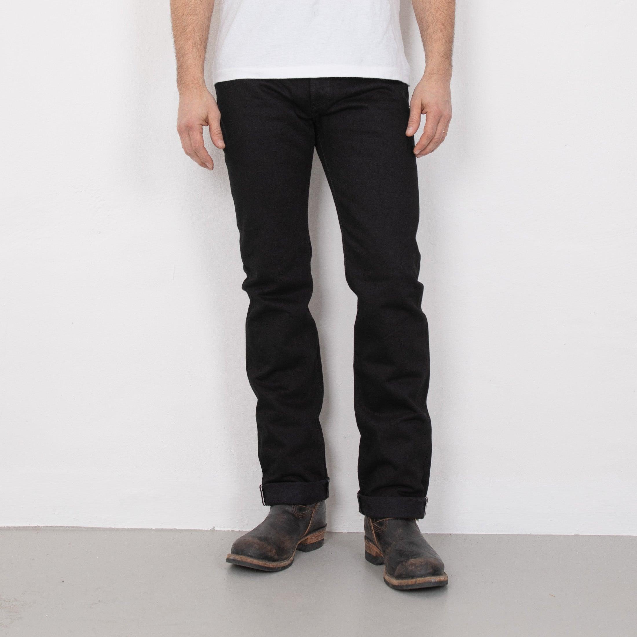 IH-666S-142BB - 14oz Selvedge Denim Slim Straight Cut Jeans - Black/Black