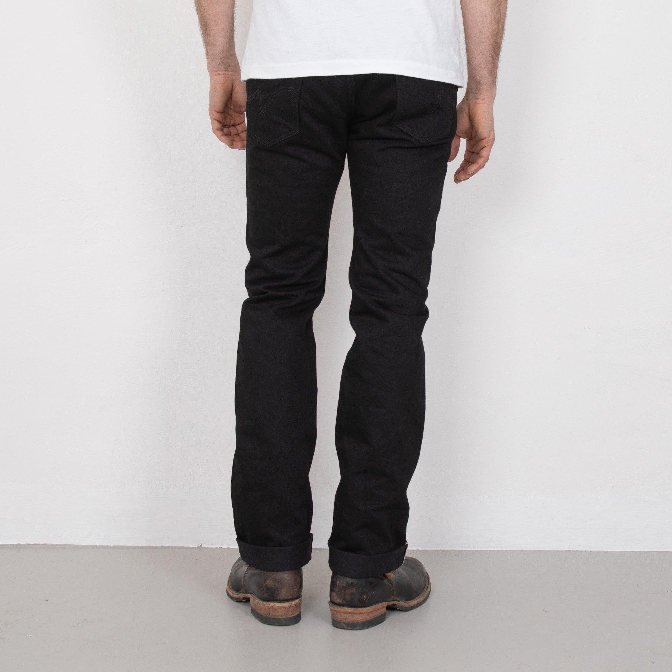 IH-666S-142BB - 14oz Selvedge Denim Slim Straight Cut Jeans - Black/Black