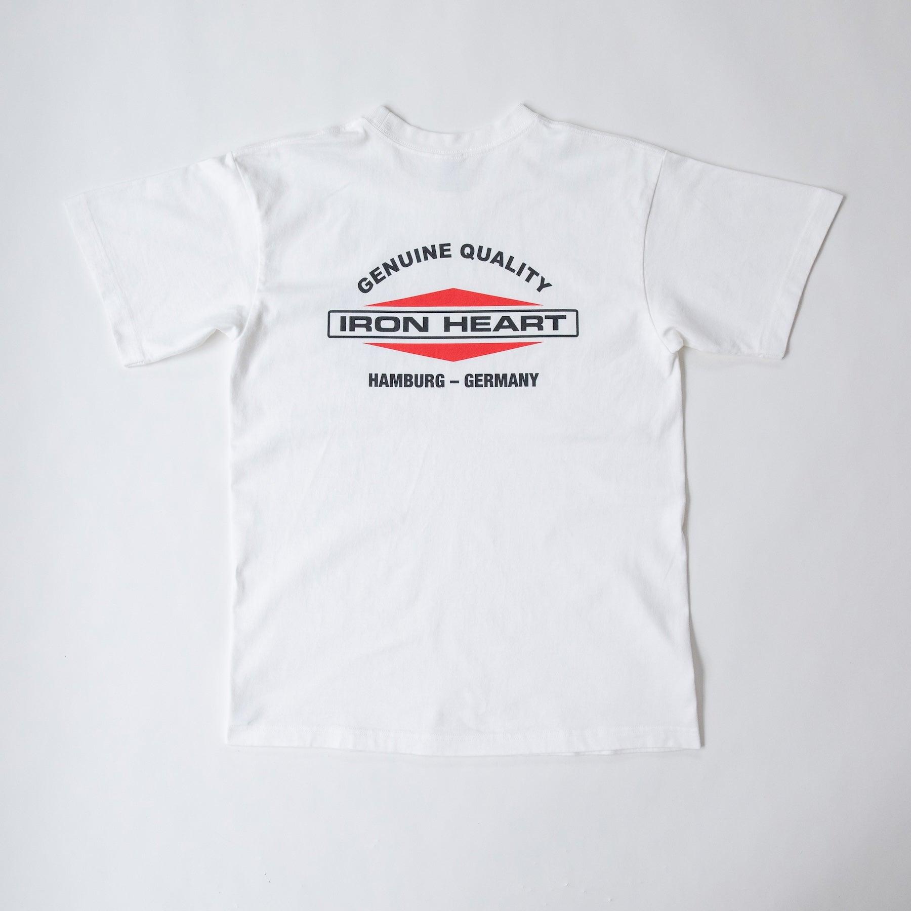 IHT-IHG-6-WHT - Iron Heart Hamburg 7.5oz Loopwheel Crew Neck T-Shirt - White