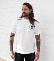IHT-IHG-6-WHT - Iron Heart Hamburg 7.5oz Loopwheel Crew Neck T-Shirt - White