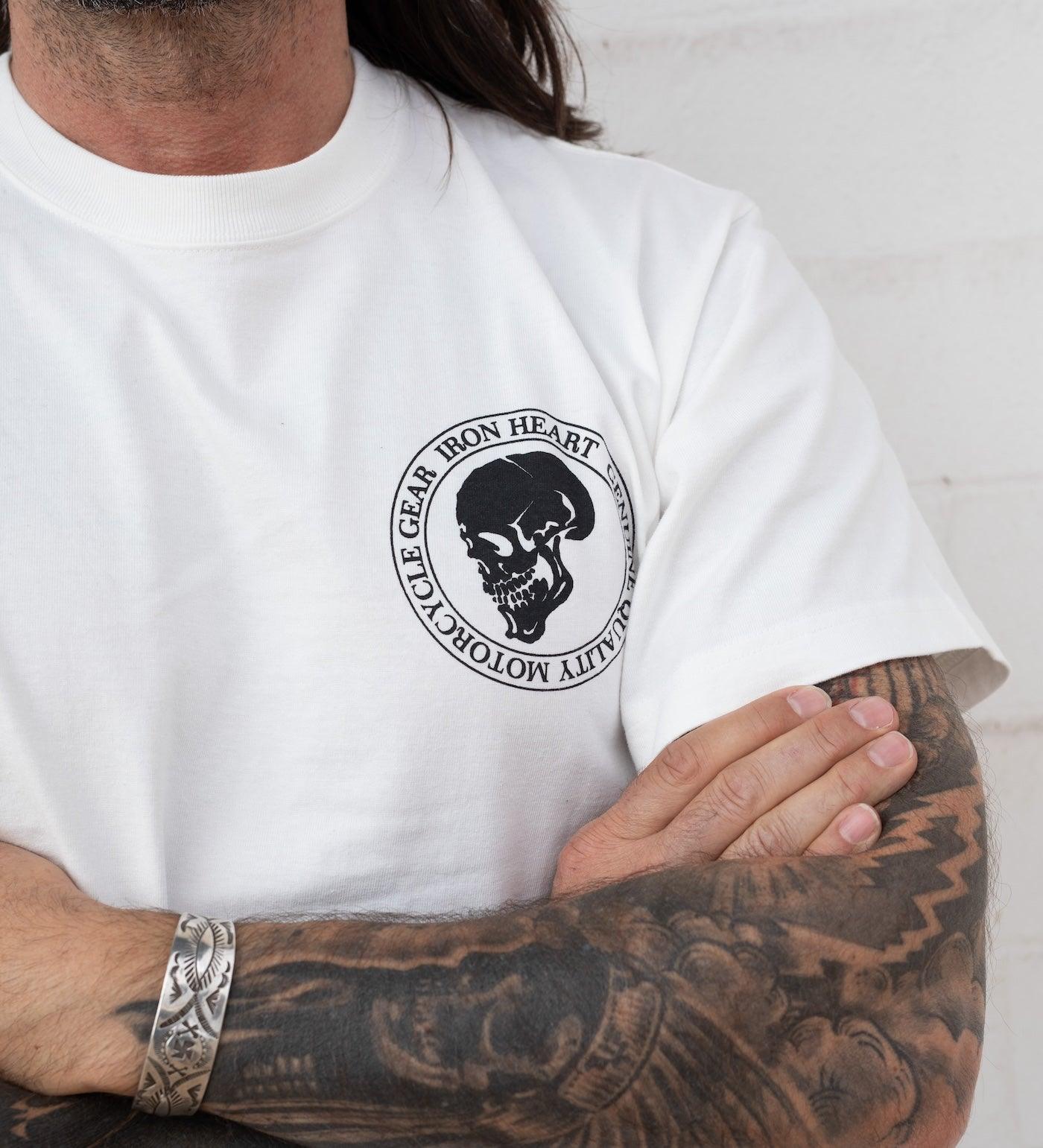 IHT-IHG-6-WHT - Iron Heart Hamburg 7.5oz Loopwheel Crew Neck T-Shirt - White